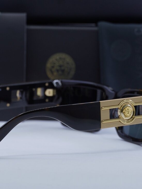 Versace VE4459 108/87 Unisex Rectangle Sunglasses – Havana / Dark Grey main image 7